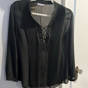 Green pin tucked blouse